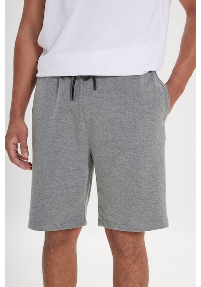 AC&Co / Altınyıldız Classics Erkek Grı Melanj Standart Fit Günlük Rahat Spor Örme Şort GRI MELANJ