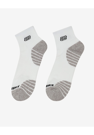 Skechers 3'lü Unisex Yarım Taban Destekli Quarter Crew Çorap Unisex Beyaz Çorap S119436-107 Beyaz