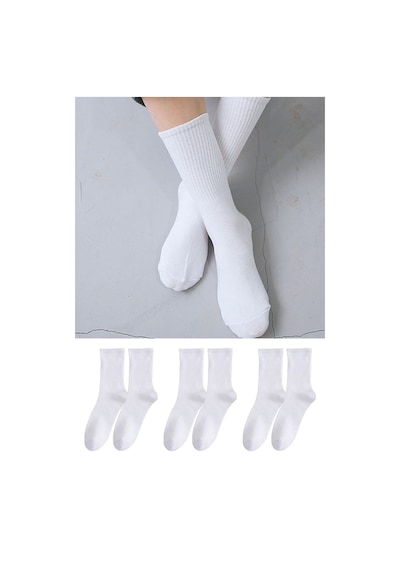 Bgk Unisex 3'lü Düz Tenis Model Beyaz