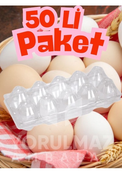 10 Lu Plastik Yumurta Viyolü Dayanıklı Ve Hijyenik Paketleme 50 Adet Siyah