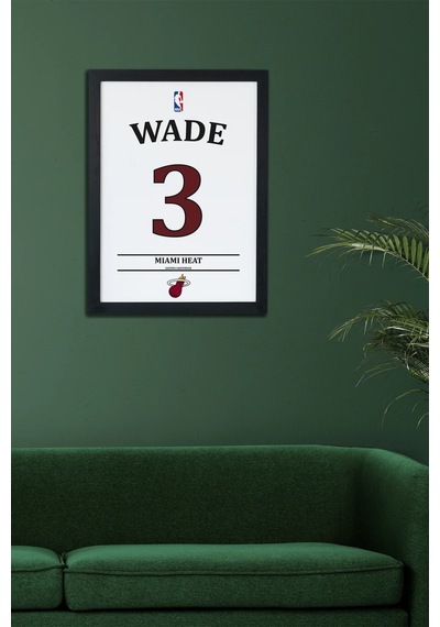 Dwyane Wade Tasarımlı Siyah Çerçeveli Tablo Poster