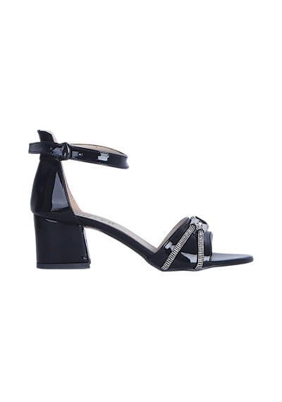 Ayakcenter Byn Ayışığı By22 Siyah Rugan Kadın 6cm Topuklu Sandalet Sıyah