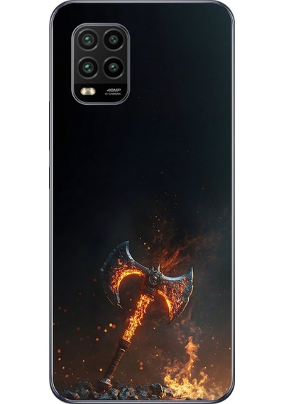 Xiaomi Mi 10 Lite Uyumlu Şeffaf Kılıf Balta Tasarımlı