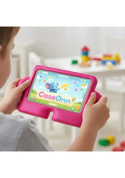 Caseonn Lenovo Tab M11 Kılıf Tutma Kollu Silikon Koyu Pembe Diğer