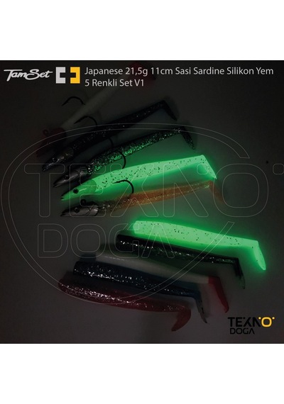 Tamset 21.5g 11cm Sasi Sardine Silikon Yem 5 Renkli Set V1