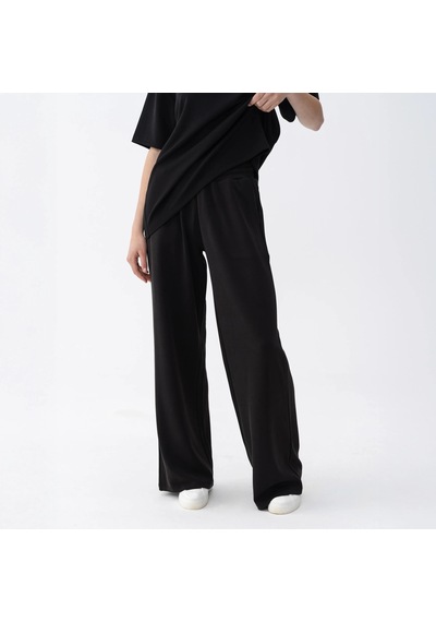 Qua Home Noa Kadın Modal Wide Leg Pantolon Siyah