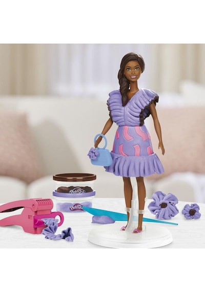 Play Doh Barbie Fashionista Fırfırlı Bebek Seti G1359 Nocolor-9963d4b3