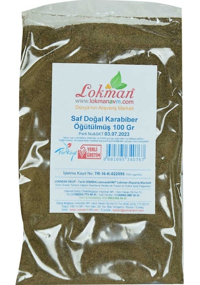 Karabiber Doğal Öğütülmüş Saf 100 Gr Paket