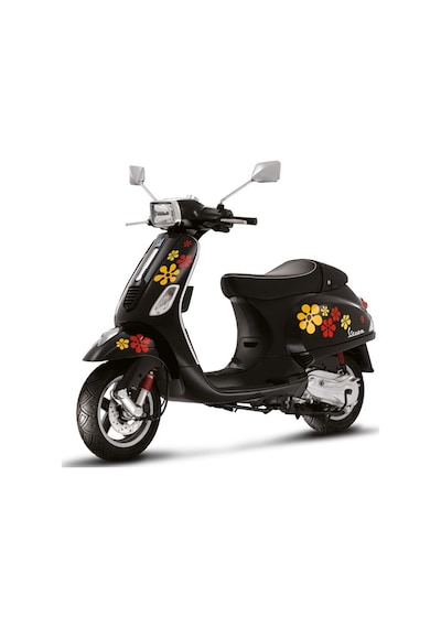 Piaggio Vespa Çiçek Desenli Sticker Etiket Modeli