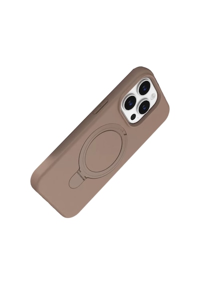Newface Apple Apple iPhone Uyumlu  15 Pro Max Regal Magsafe Standlı Kapak - Çöl Titanyum Bej