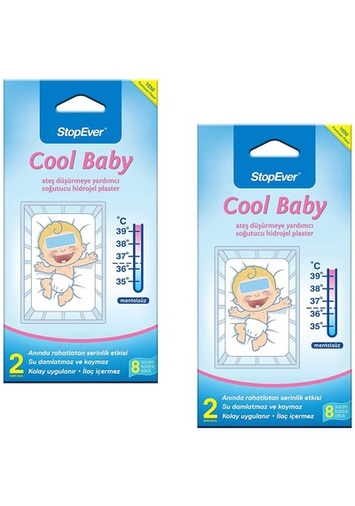 Stopever Cool Baby 2 Li Ateş Düşürmeye Yardımcı Soğutucu Hidrojel Plaster 2 Paket