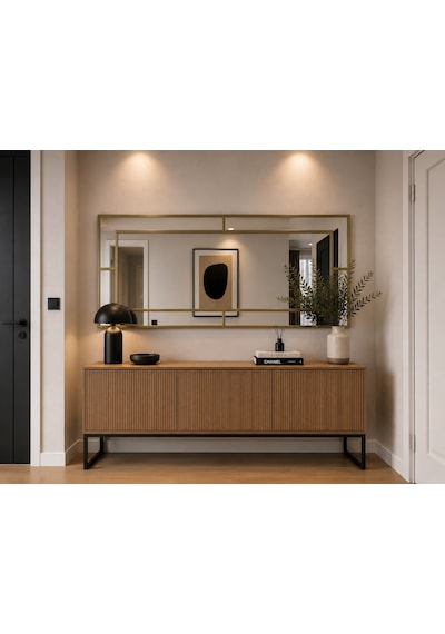 Effe Gold Metal Çerçeveli Yıldız 180x80 Cm Dekoratif Ayna
