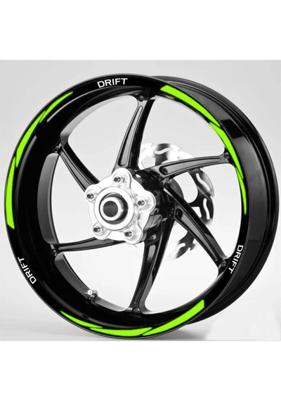 Yeni Özel Motosiklet Jant Şeridi Drift Uyumlu Beyaz-fıstık Yeşili Reflektifli Neon Sağ-sol/ön-arka