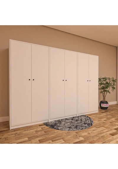 Troy 6 Kapılı Gardırop Mdf Siyah Troy 6 Kapılı Gardırop Mdf Siyah