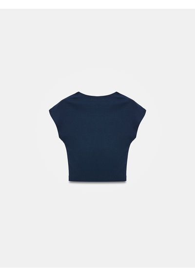 Dilvin 30528 Modal Pamuklu T-shirt-lacivert Lacivert