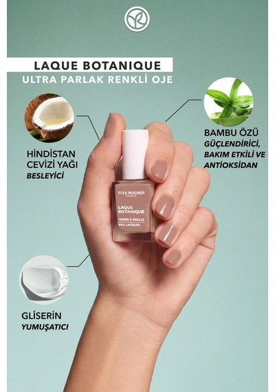 Yves Rocher Laque Botanique Ultra Parlak Renkli Vegan Oje - 12 Bej Pembe Tırnak Dostu & Vegan