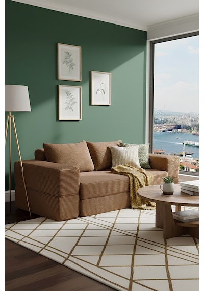 Reflekta Havuzlu Sünger Koltuk Yataklı Açılır 150x180 Rollpack Sünger Koltuk Kahverengi