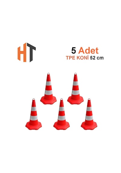 Trafik Konisi 52 Cm Çift Reflektifli Tpe-5 Adet