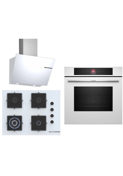 Bosch White Deluxe HBG7341W1 3D Fry - POH7C2P31O 67 CM Wok Bek - DWK66PJ20T 3 Lü Ankastre Set 620