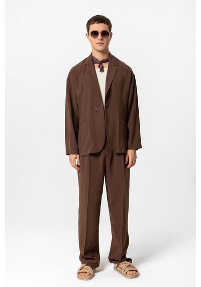 Antioch Oversize Astarsız Erkek Blazer Ceket Kahve