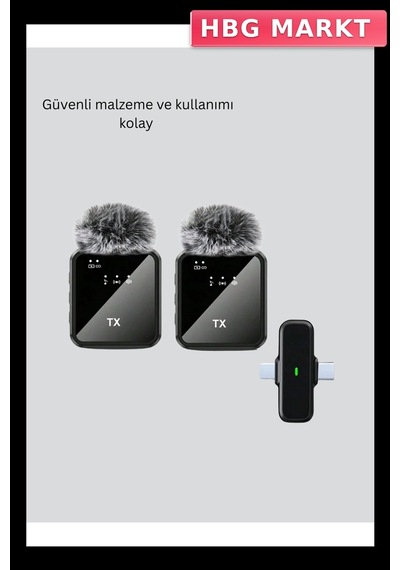 2'li Kablosuz Yaka Mikrofonu Type-c Ve Lightning Çok Renkli