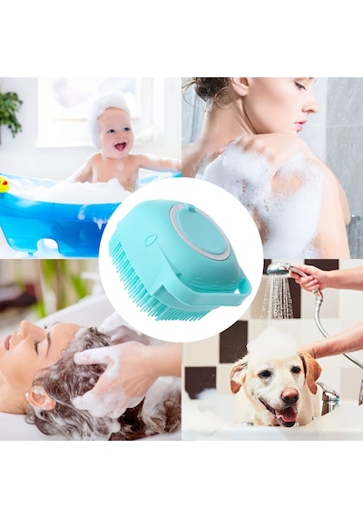 Silikon Banyo Ve Duş Fırçası, Dahili Sabun Şampuan Hazneli, Yumuşak Masaj Etkili, Ergonomi Sku: Smg8690010461902