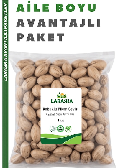 Kabuklu Pikan Cevizi 1kg Vanilyalı Sütlü Kavrulmuş Aile Boyu Avantajlı Paket 1 KG