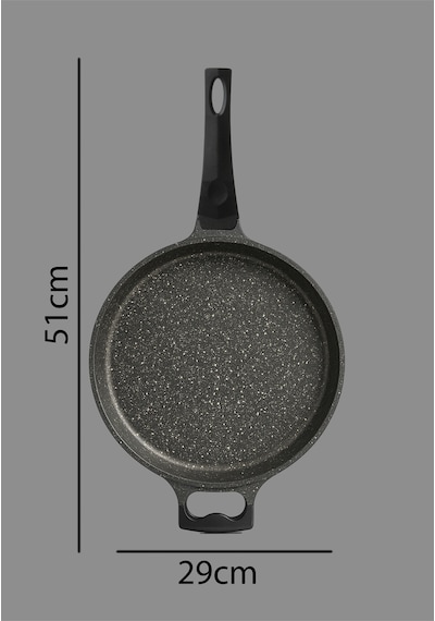 Polochef Derin Döküm Granit Yardımcı Kulplu Tava 28 Cm Siyah