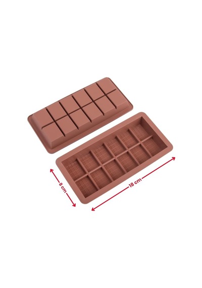 Dubai Çikolatası Kalıbı Silikon Çikolata Kalıbı 2 Adet 18x8x2 Cm Kahverengi