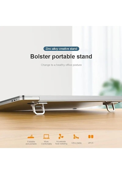 3b Trend 2 Kademeli Yükseklik Ayarlı Laptop Standı Gri Renk - Ergonomik Tasarım