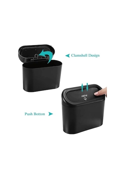 Orret Home Araç İçi Asılabilir Mini Çöp Kovası Otomatik Kapaklı, Koltuk Arkasına Asılabilir Pratik Oto Çöp Kutusu, Plastik Araç İçi Çöp Kovası, Araba Düzenleyici 6998