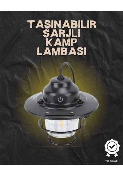 Kamp Ve Bahçe İçin Retro Led Fener - Sıcak Işık, Uzun Ömürlü Batarya Çok Renkli