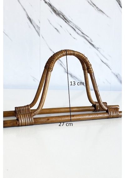 Vollen Yarn Doğal Bambu Ahşap Çanta Sapı 27cm Kahverengi