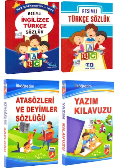 Resimli Türkçe Sözlük+ Resimli İngilizce Türkçe Sözlük+ Atasözü Ve Deyimler Sözlüğü+ Yazım Kılavuzu