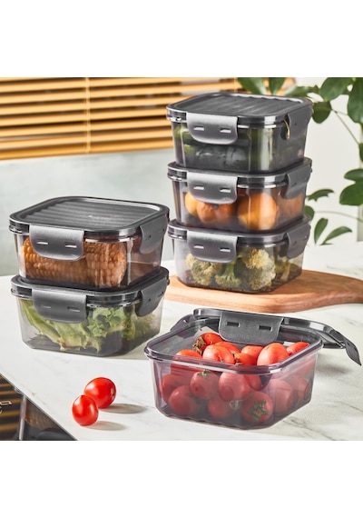 Mithra Life 6 Adet Vakumlu Sızdırmaz Saklama Kabı Seti 400ml 800ml 1400ml Mıt1087 Füme