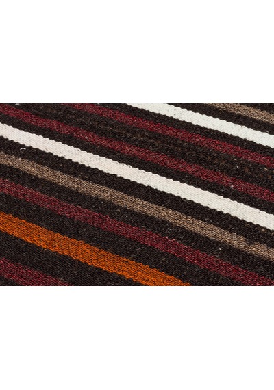Gerçek El Dokuma Çok Renkli Çizgili Kilim Paspas