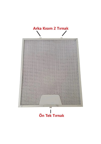 Bosch Uyumlu 25x30 Cm Tırnaklı Arçelik Ankastre Aspiratör Davlumbaz Alüminyum Yağ Filtresi