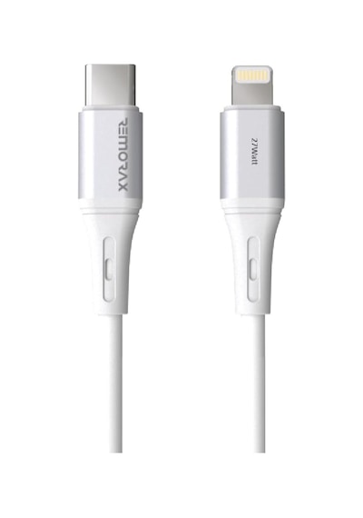 Type C-lightning 27watt Pd Hızlı Şarj Kablosu Beyaz/gümüş Metal 100 Cm