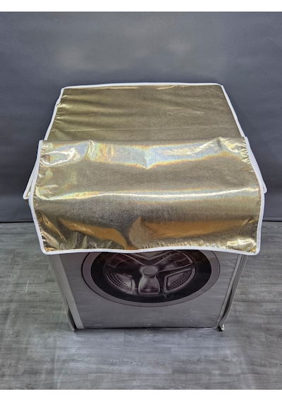 Gold Kumaş Dokulu Pvc Çamaşır & Kurutma Makinesi Örtüsü Su Geçirmez, Dayanıklı Ve Modern Tasarım Altın