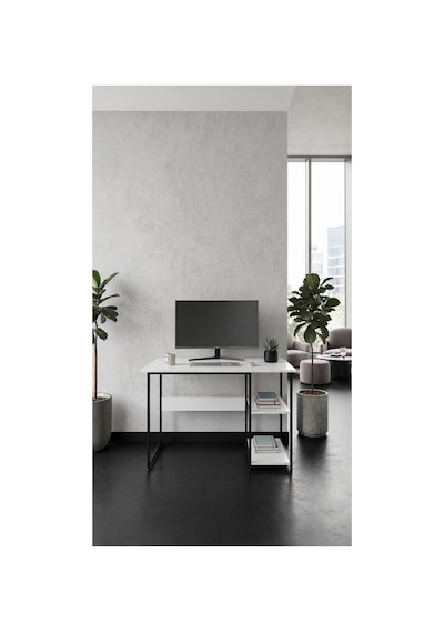 Vienna 2 Raflı Metal Ayak Çalışma Masası Laptop Masası Bilgisayar Masası 60x120cm Siyah - Beyaz Vienna 2 Raflı Metal Ayak Çalışma Masası Laptop Masası Bilgisayar Masası 60x120cm Siyah - Beyaz