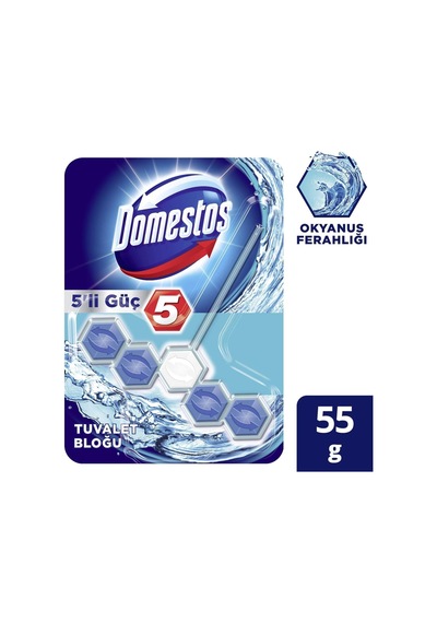 Wc Blok 5'li Güç Tuvalet Bloğu Okyanus Ferahlığı Maksimum Hijyen 50 G 2li Paket