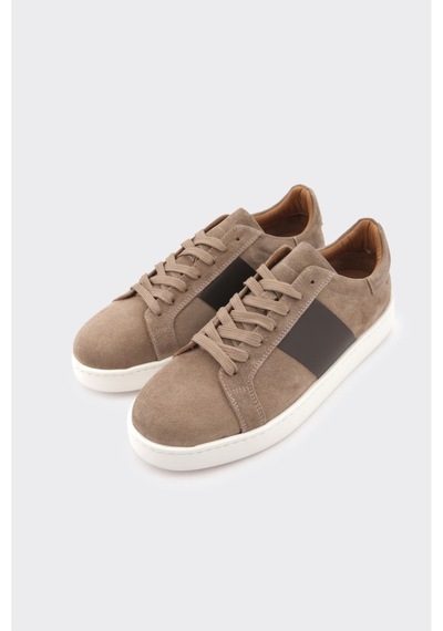 Derinet Comfort Taban Hakiki Deri Erkek Sneaker Vizon Süet Vizon Süet