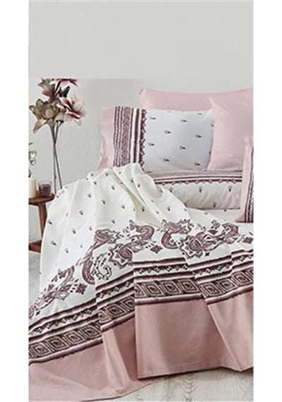 Cotton Life Çift Kişilik Nevresim Takımı Paisley Pembe Desenli