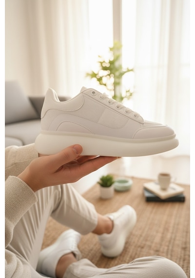 Enoch Erkek Alex Model Sneaker Kalın Tabanlı Oversize Model Lüks Ve Tok Görünüm Beyaz