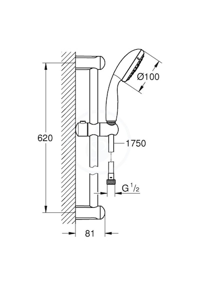 Grohe Tempesta 100 Sürgülü Duş Seti 3 Akışlı - 27644001