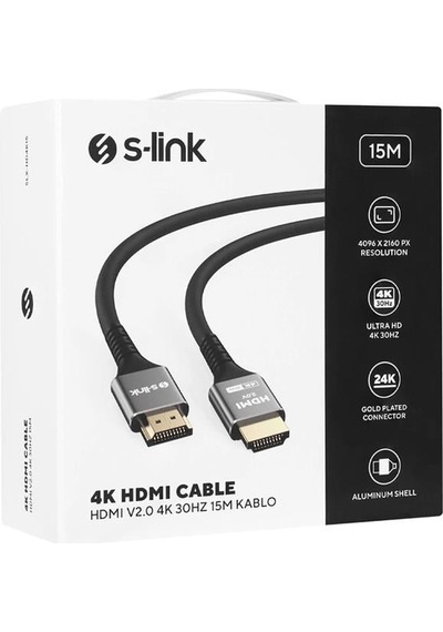 S-link Slx-hd4k15 15 Metre 4k 30hz Metal Uçlu Hdmı Kablo V2.0 Uyumlu Diğer