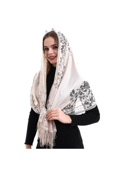 Narin Pamuk Tül Şal Krem 60x160