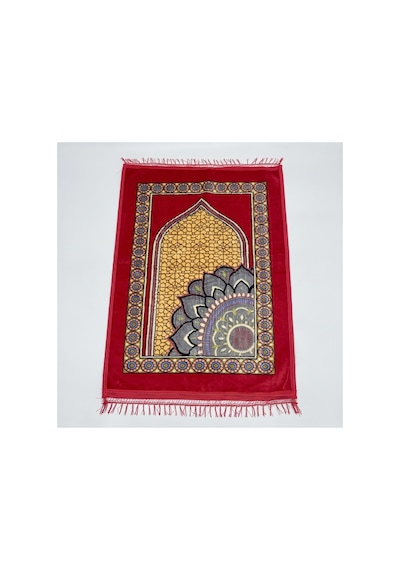 Peluş Seccade 80x120 Cm Desenli Lüks Namaz Seccadesi Çok Renkli-8