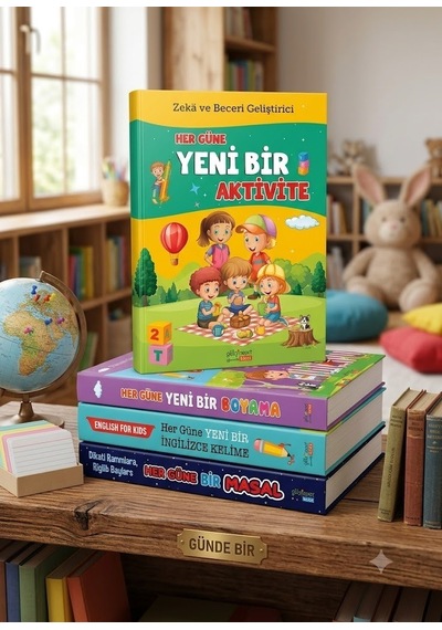 Her Güne Bir Masal Bir Etkinlik Seti 4 Kitap Aktivite, Boyama, İngilizce, Masal