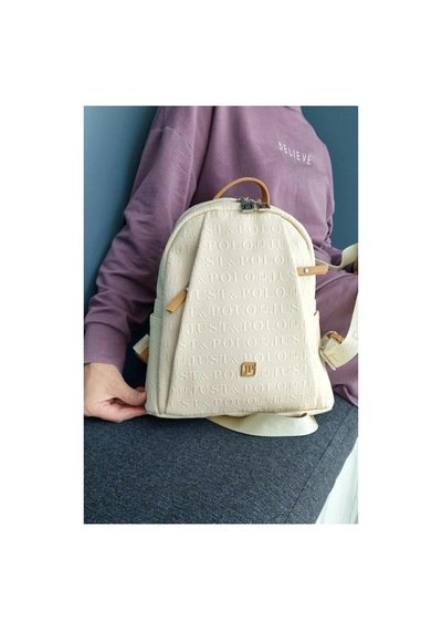 Krem Taba 4040 Orijinal Just Polo Kadin 9 Bolmeli Orta Boy Sirt Cantasi 31x29 Cm Krem - Taba